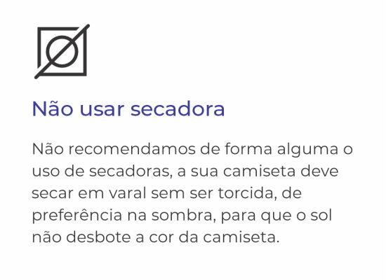 NÃO USAR A SECADORA