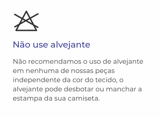 NÃO USE ALVEJANTE 1